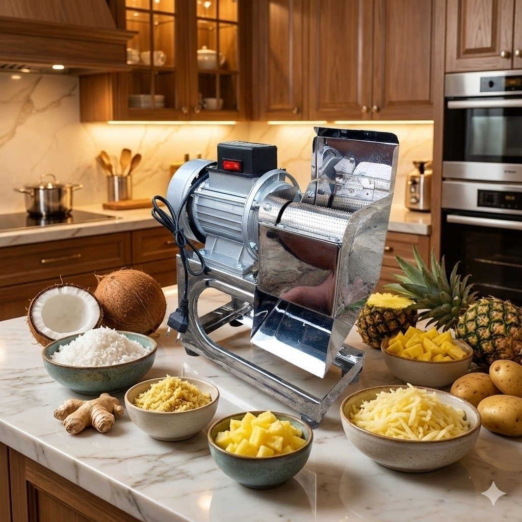 Mesin parut listrik stainless, parutan kelapa listrik, parut jahe otomatis, parut nanas listrik, par