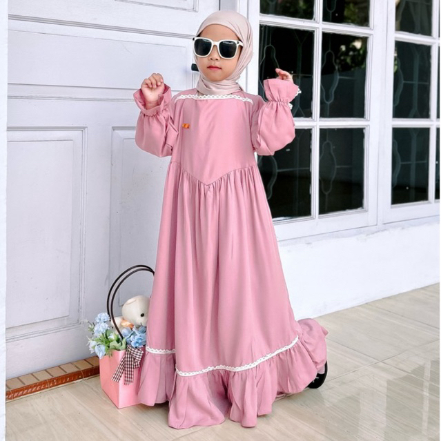 GAMIS ELLEA RAYON TWILL ANAK 3-11 TAHUN / GAMIS RAYON ANAK / GAMIS ANAK RAYON