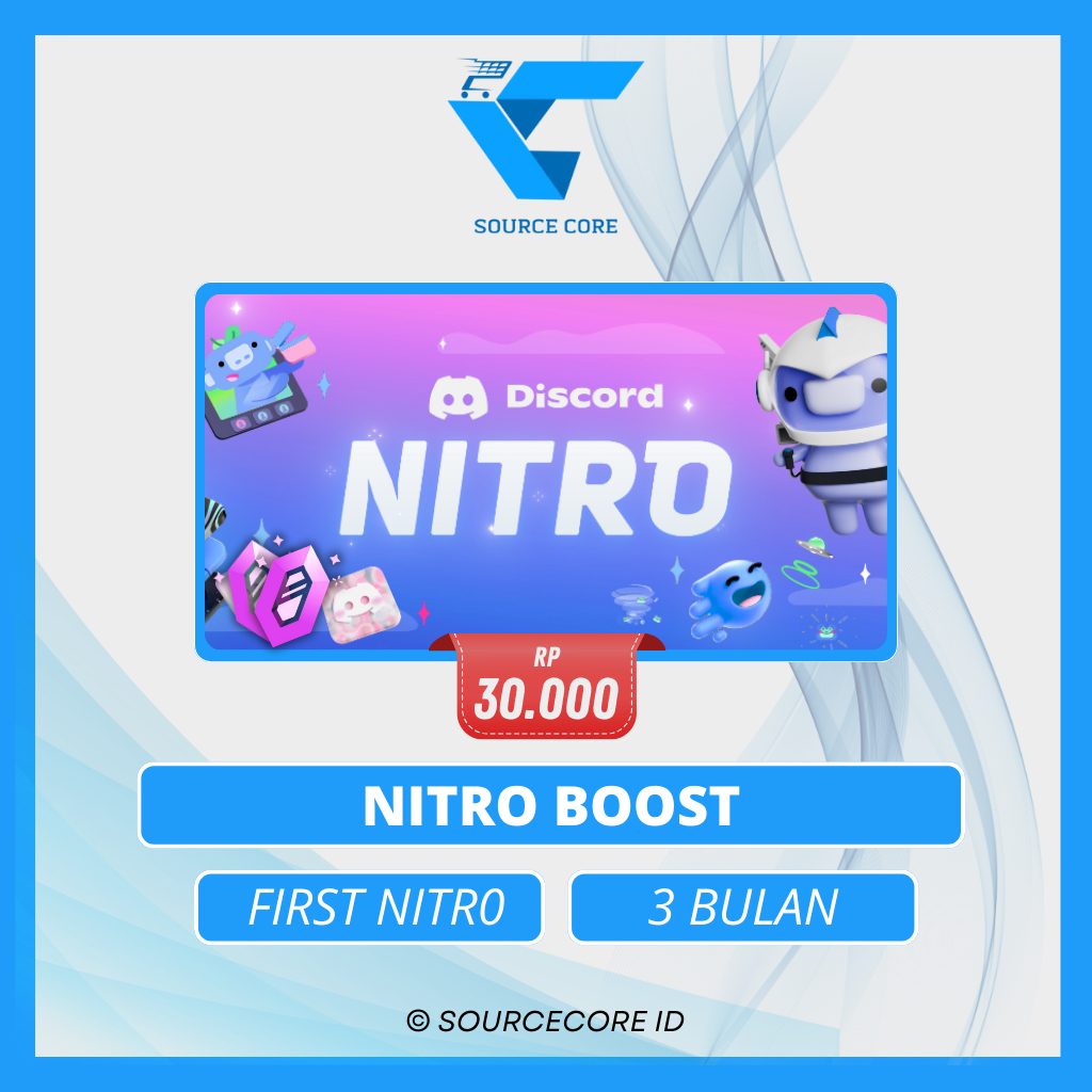 DISCORD NITRO BOOST / PRO 3 BULAN + 2 BOOSTS SERVER| FULL GARANSI
