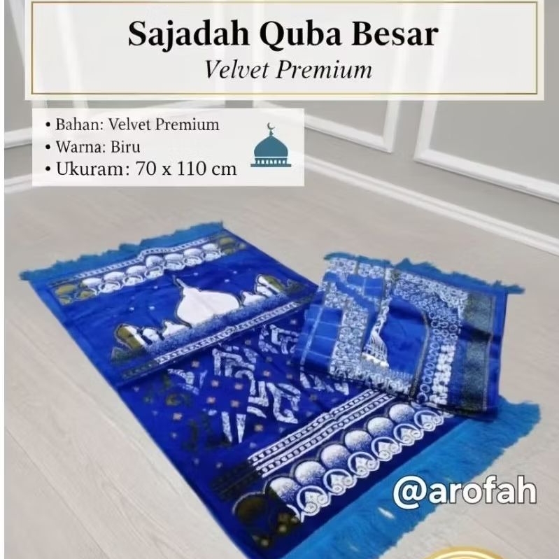 Sajadah bulu sajadah turkiye turki quba bahan bludru velvet premium Cocok untuk oleh oleh haji dan u