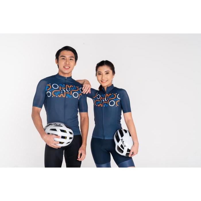 BAJU SEPEDA MV2 LENGAN PENDEK MV2 CYCLING JERSEY - MAZE NAVY