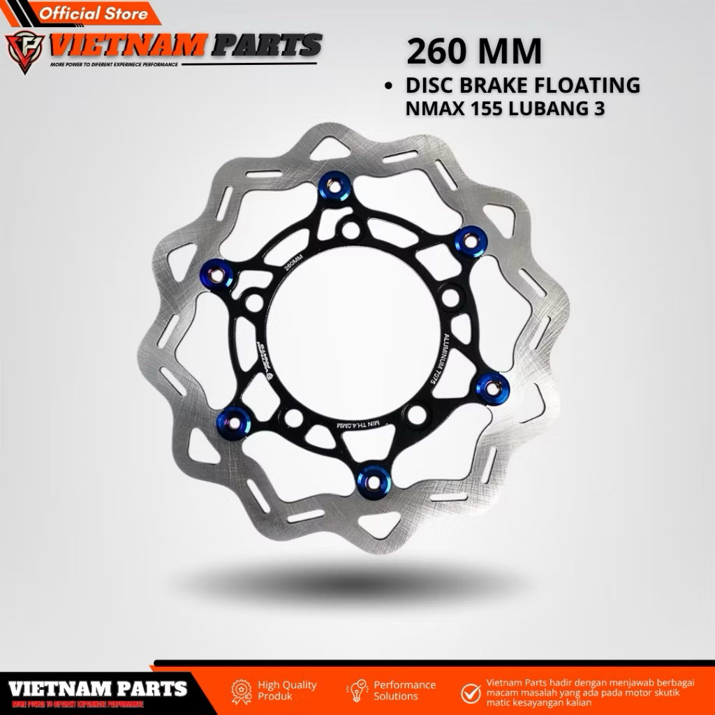 Disc Brake Floating Vietnam Parts Nmax Aerox Lexi Lubang 3 Disc 260 mm Piringan Cakram 260 Mm Aerox