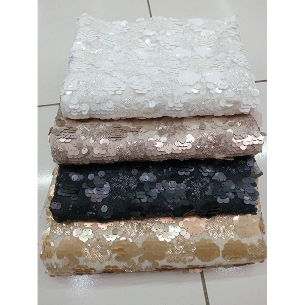 kain/bahan tile squin bunga/squin abstrak/squin 1000 payet