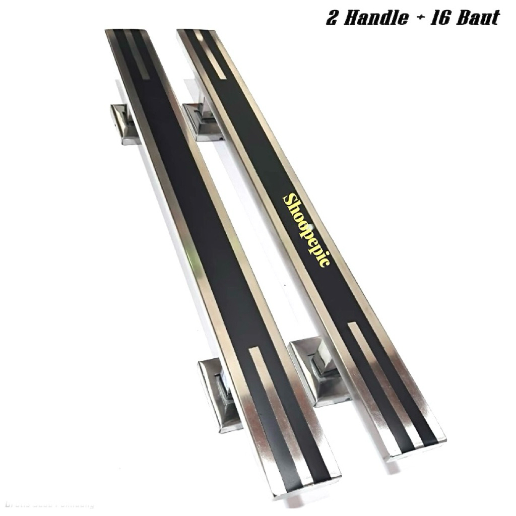 Gagang Pintu Rumah 2 Pintu 33 cm 45 cm 60 cm Handle Pintu Fullset Modern Pegangan Pintu Rumah Minima
