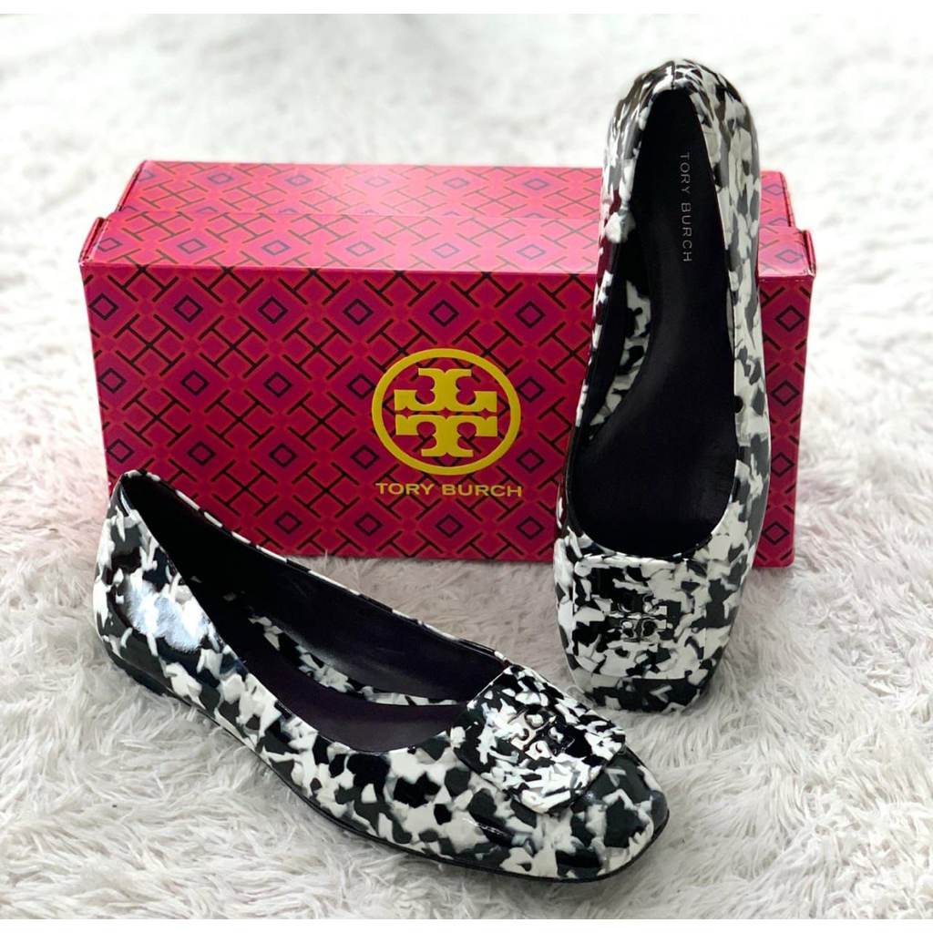 Tory Burch Georgia Ballet Marble (Lengkap box)