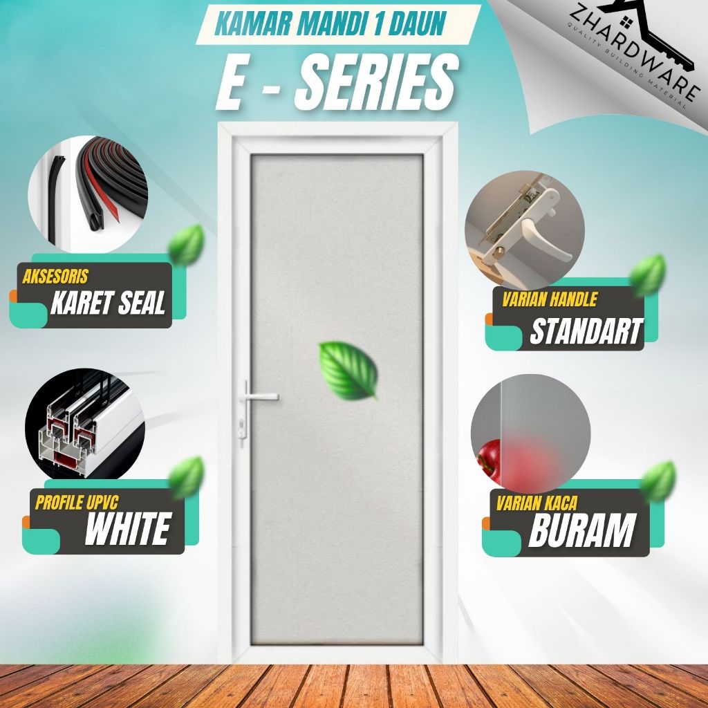 Pintu Kamar Mandi 1 Daun Ekonomy Series (Varian Kaca Buram)
