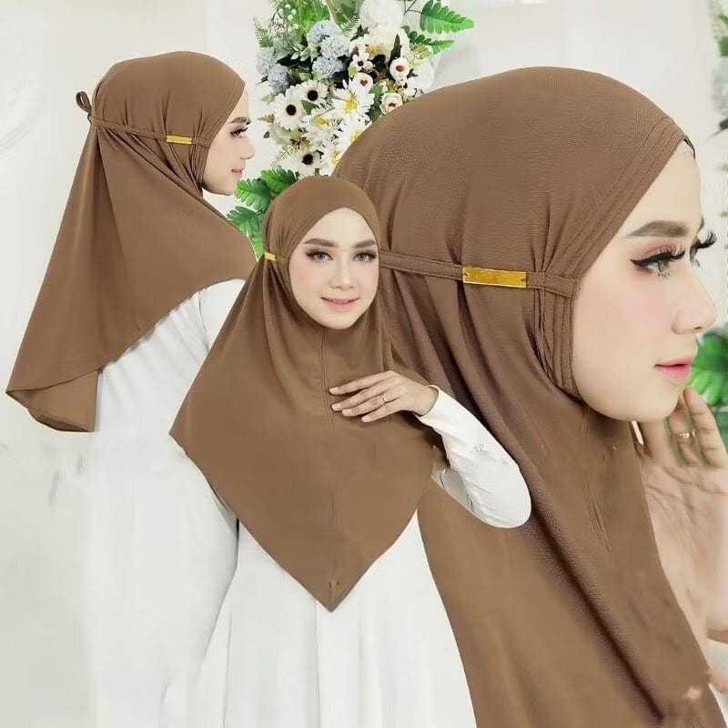 Hijab bergo calista jersey tali / jilbab instan tali belakang / krudung bergo instan