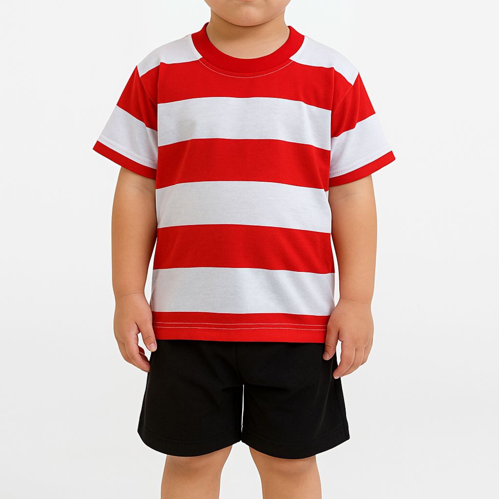 Setelan Baju Anak laki lengan pendek Sakera Merah putih