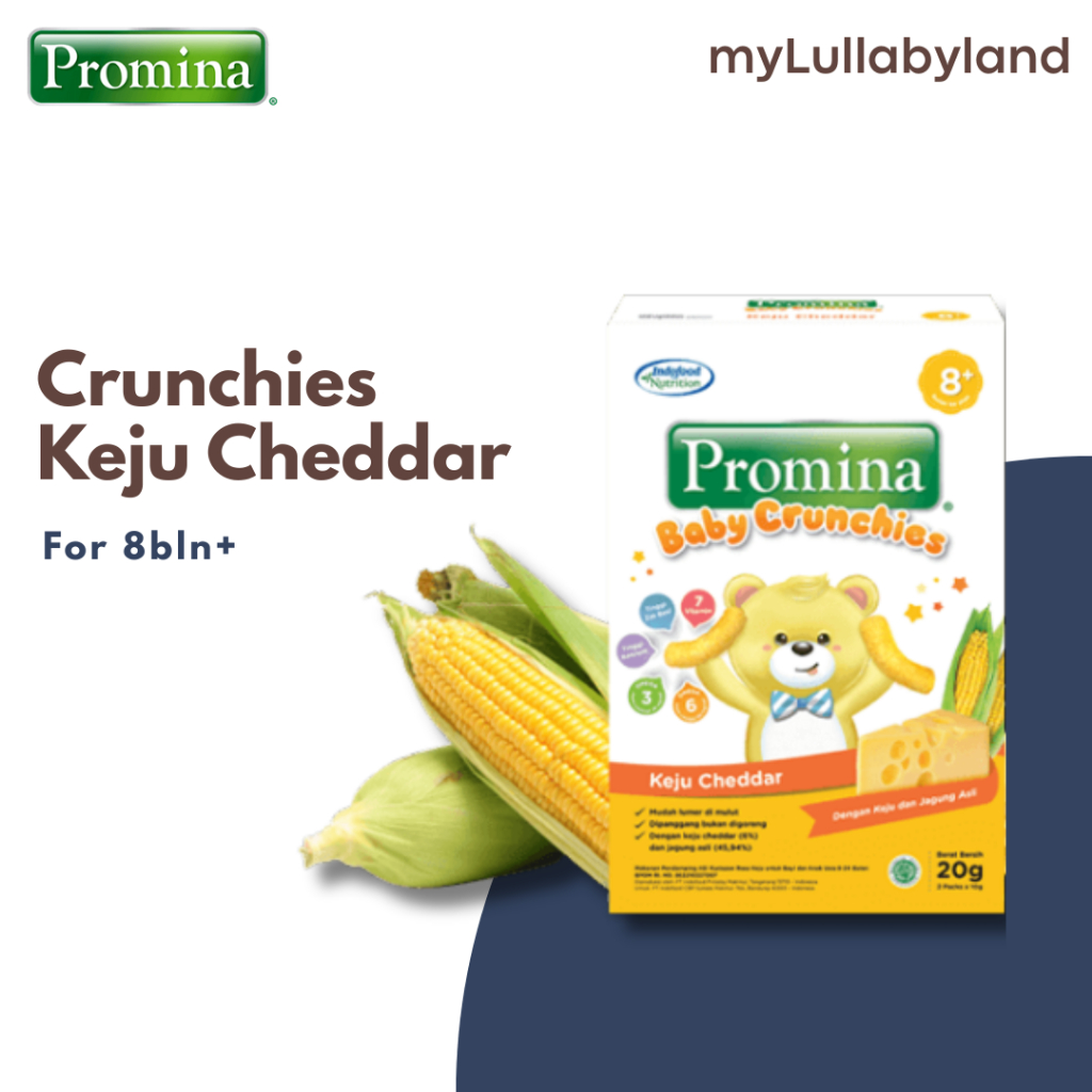 Promina Crunchies Keju Cheddar - Snack Anak MPASI - Camilan Bayi 8 Bulan+