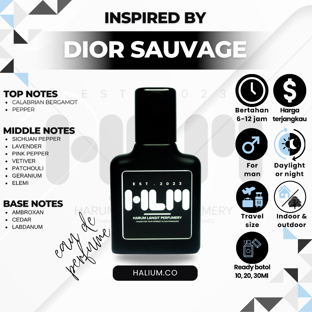 Parfum Pria Dior Sauvage Parfume Pria - Halium Parfum Tahan Lama 24 Jam