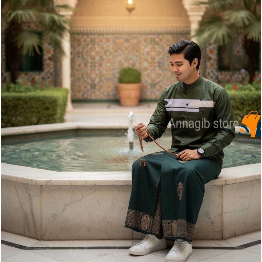 SET KOKO HAIBAH HABAIB JORDAN KOBATA TEROMPAH DAN SARUNG GOYOR RAYON BHS ARDAN WADIMOR