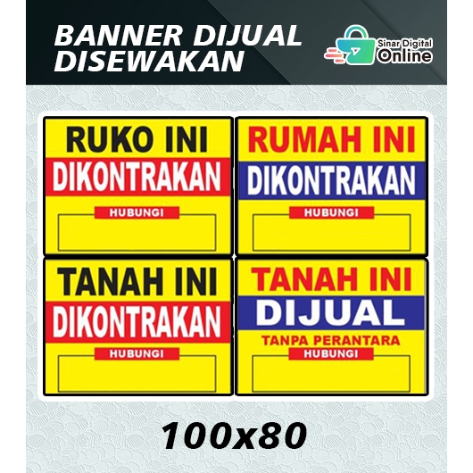 Spanduk Banner Ruko Dikontrakan / Ruko Dijual / Toko Disewakan