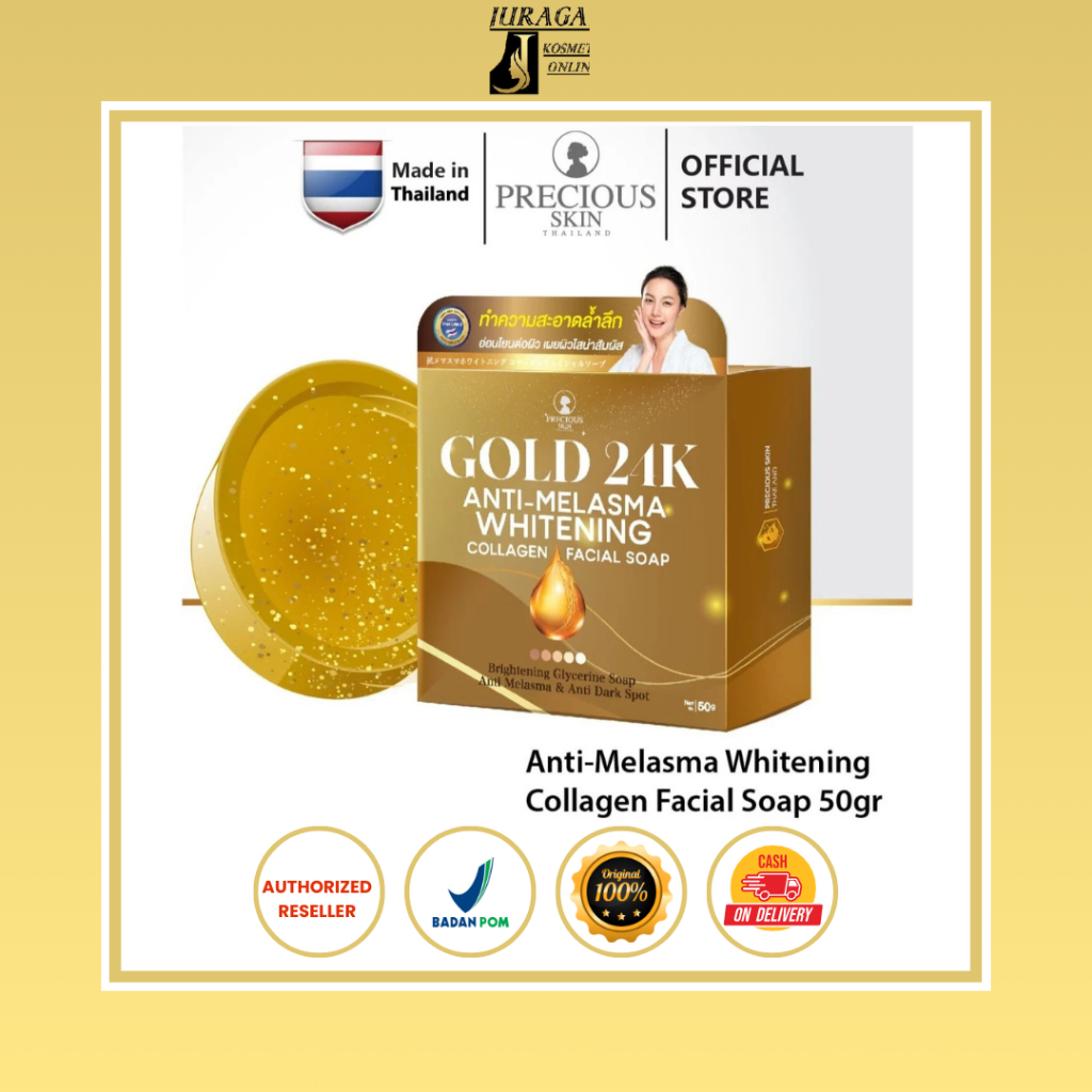 Precious Skin Thailand Gold K24 Anti-Melasma Whitening Sabun Muka 60gr