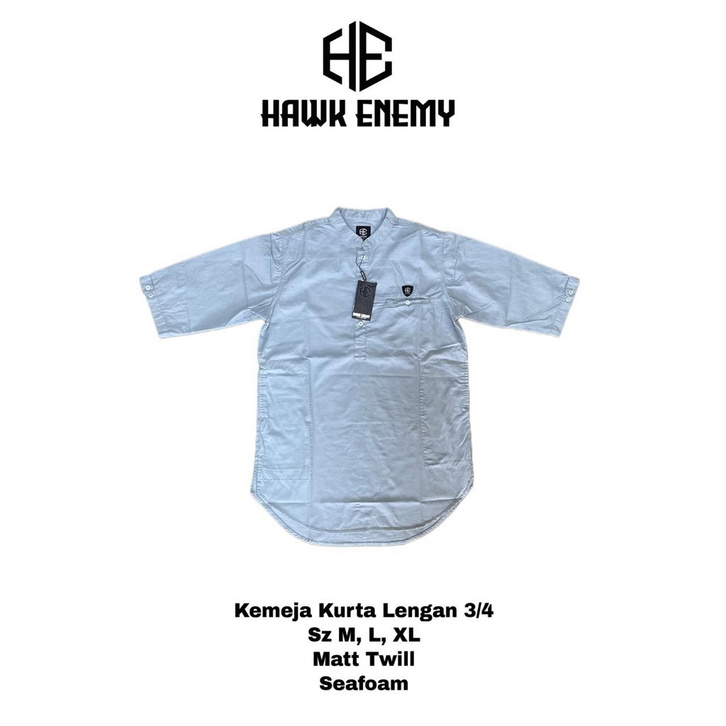 kurta HAWK ENEMY lengan 3/4 bahan katun twil