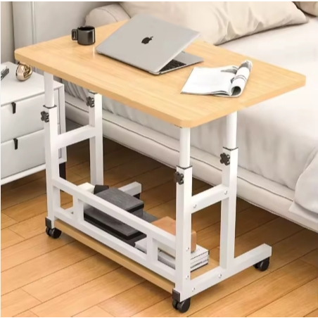 Meja Laptop Lipat Adjustable Portable Rotate Laptop Meja Komputer Dorong Meja Portable Dengan Roda M