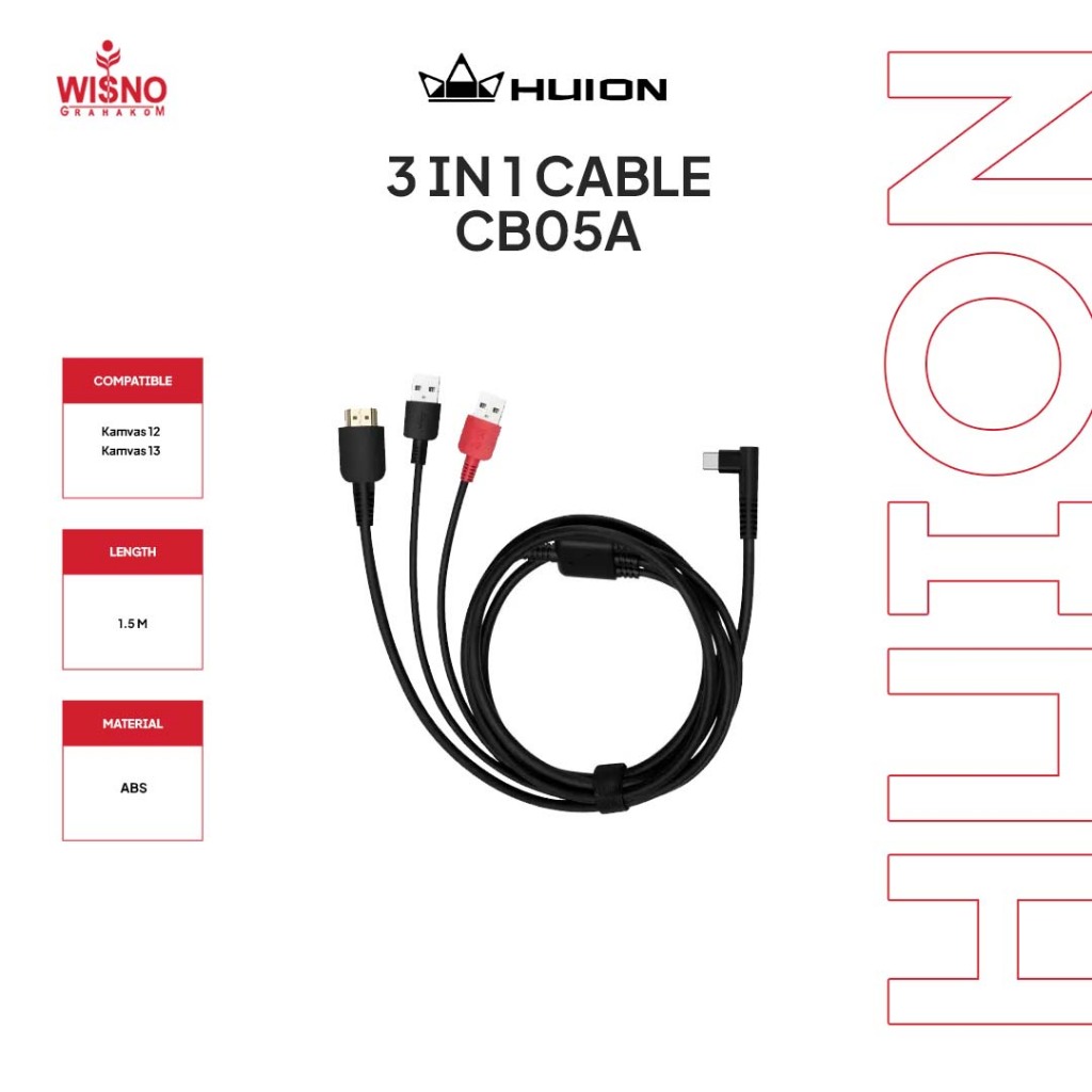 Huion 3in1 Cable CB05A for Kamvas Pen Display