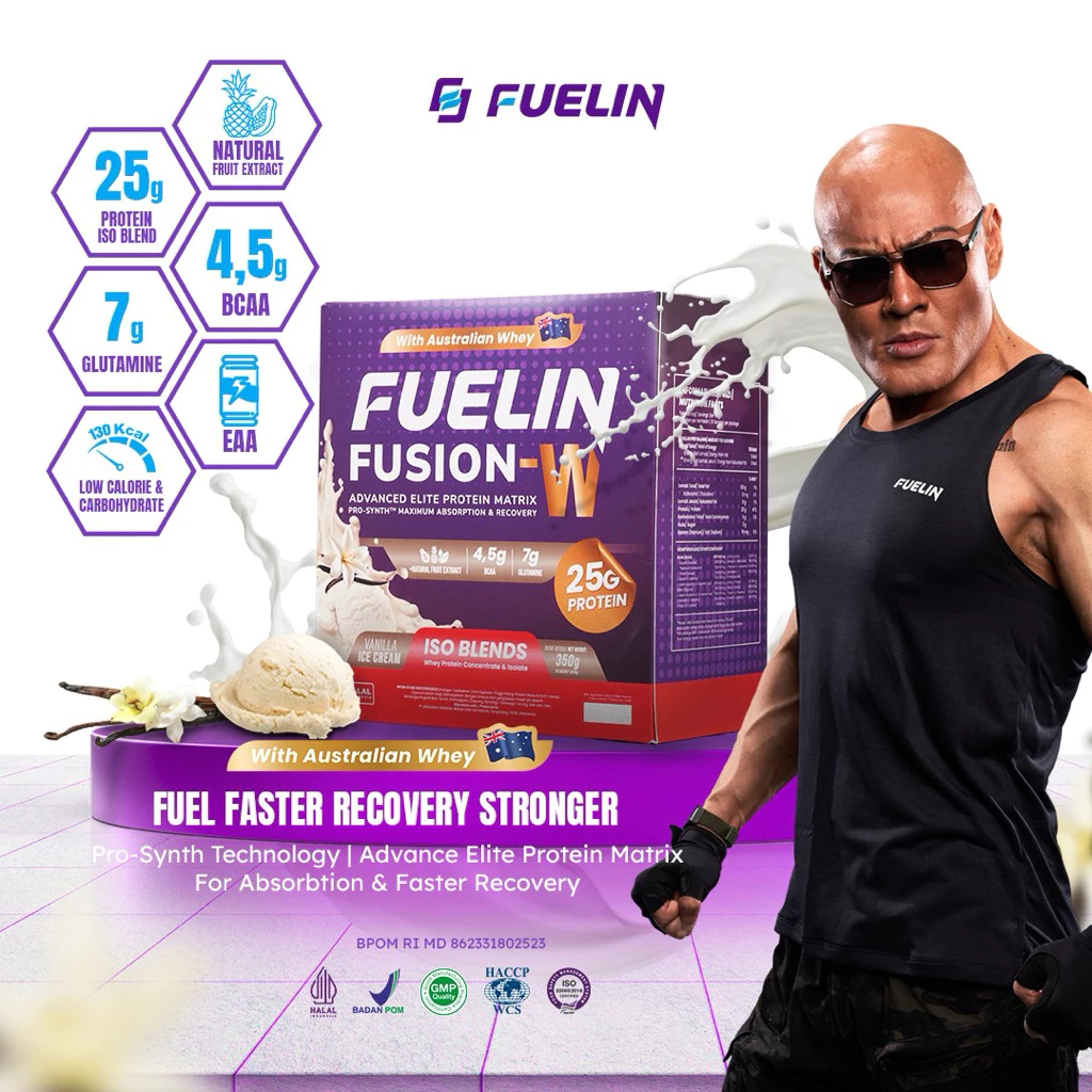 FUELIN OFFICIAL SURABAYA - Fusion W ISO BLENDS (Whey Protein & Isolate) Susu Protein Vanilla 1 Box