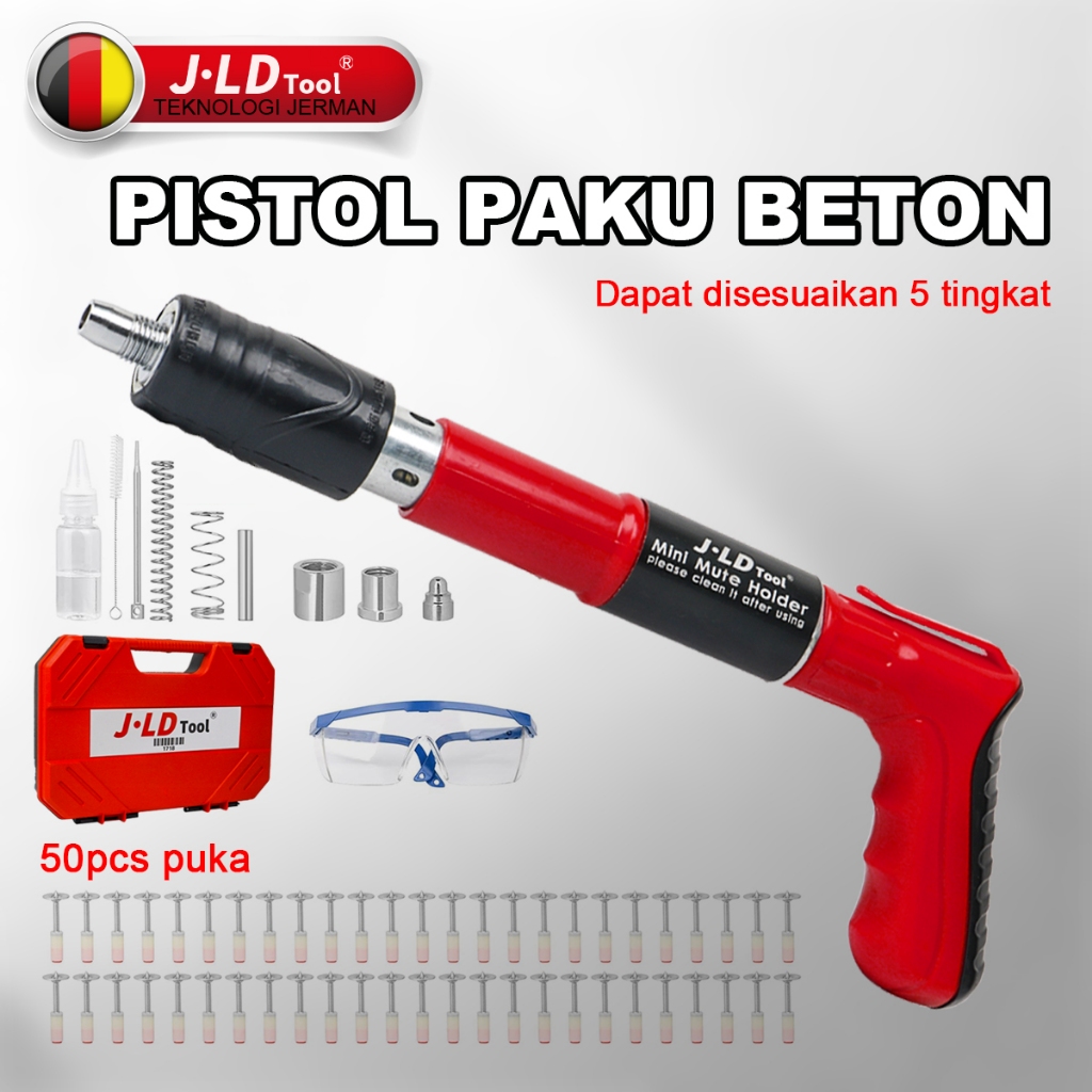 JLD 5 Level Pistol Paku tembak beton Pistol Pengencang Alat paku Nail gun paku tembak manual Pistol 