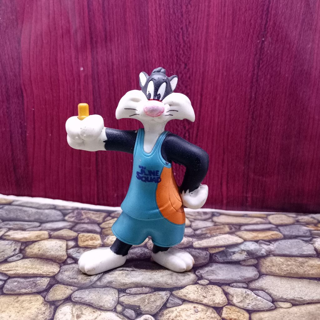 Action Figure Sylvester Looney Tunes Space Jam McDonald Mainan Topper Kue Lucu