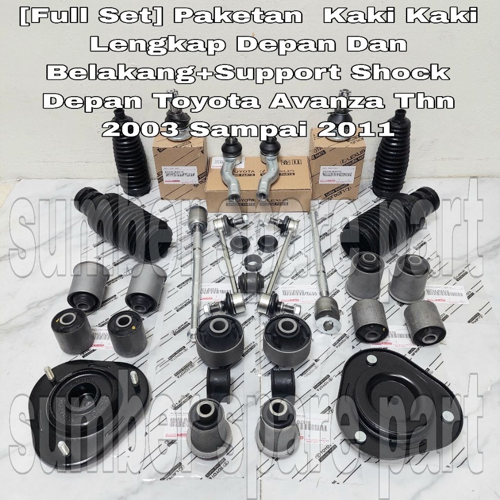 [Full Set] Paket Komplit Kaki Kaki Depan Belakang+Support Shock Boot Bearing Depan Toyota Avanza Thn