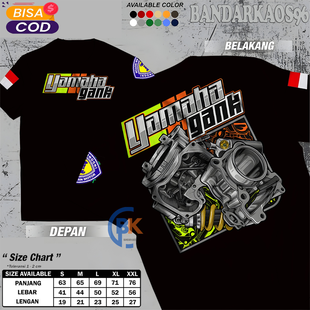 BandarKaos96 Baju Kaos Racing Atasan Distro Pria Wanita Yamaha Gank Vega Mio Vixion Jupiter Mx Distr