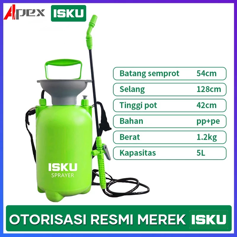 ISKU Alat Semprot Multi Tanaman Bunga Botol Pompa Air Semprotan 5L Liter Tangki Plastik Tebal Cuci K