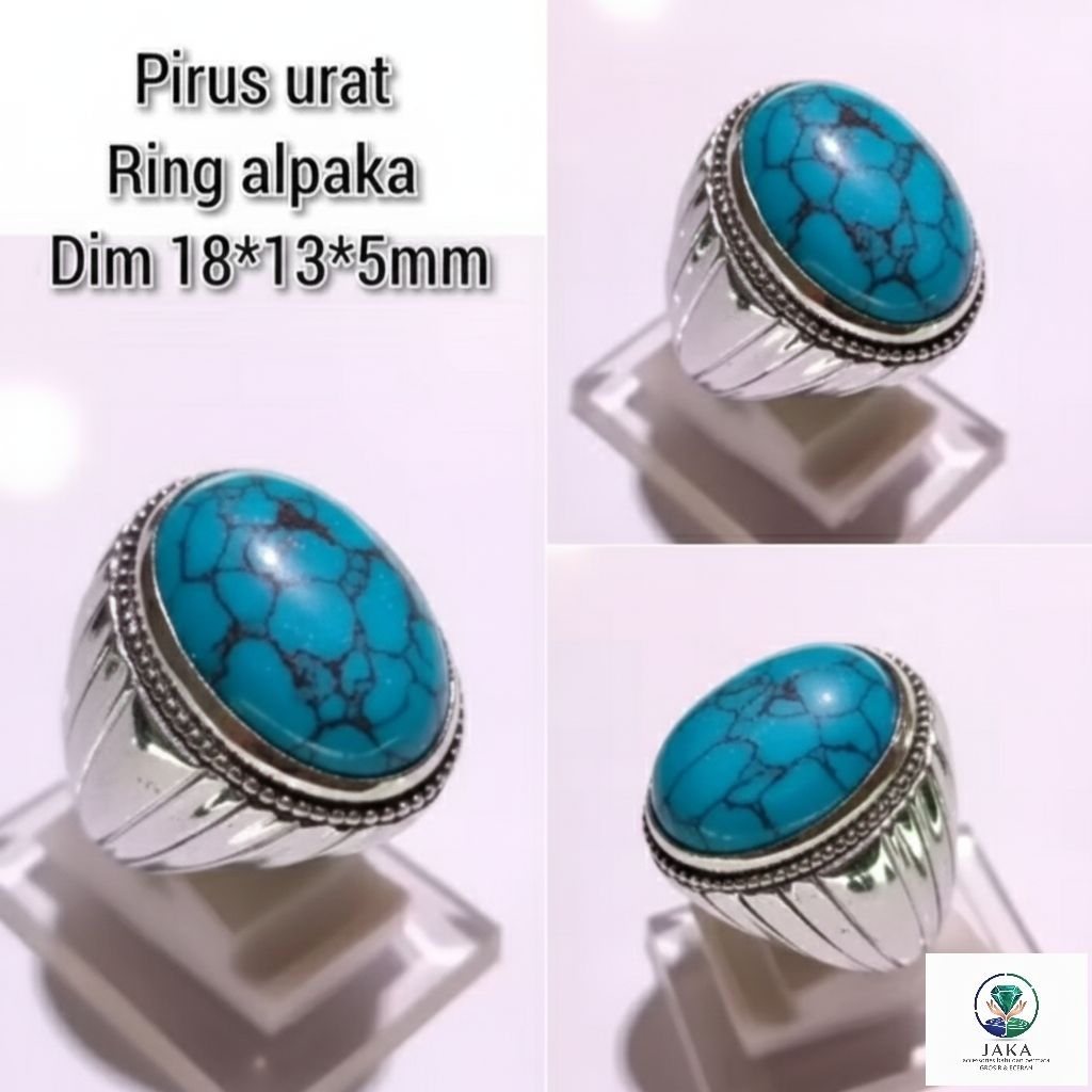cincin pirus biru urat hitam