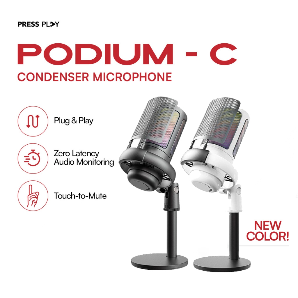 Microphone Condenser USB Microphone Dynamic Mic RGB Light Mikropon