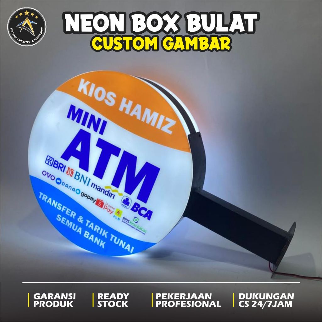 Neon Box Mini ATM siap pasang | Neon Box Akrilik