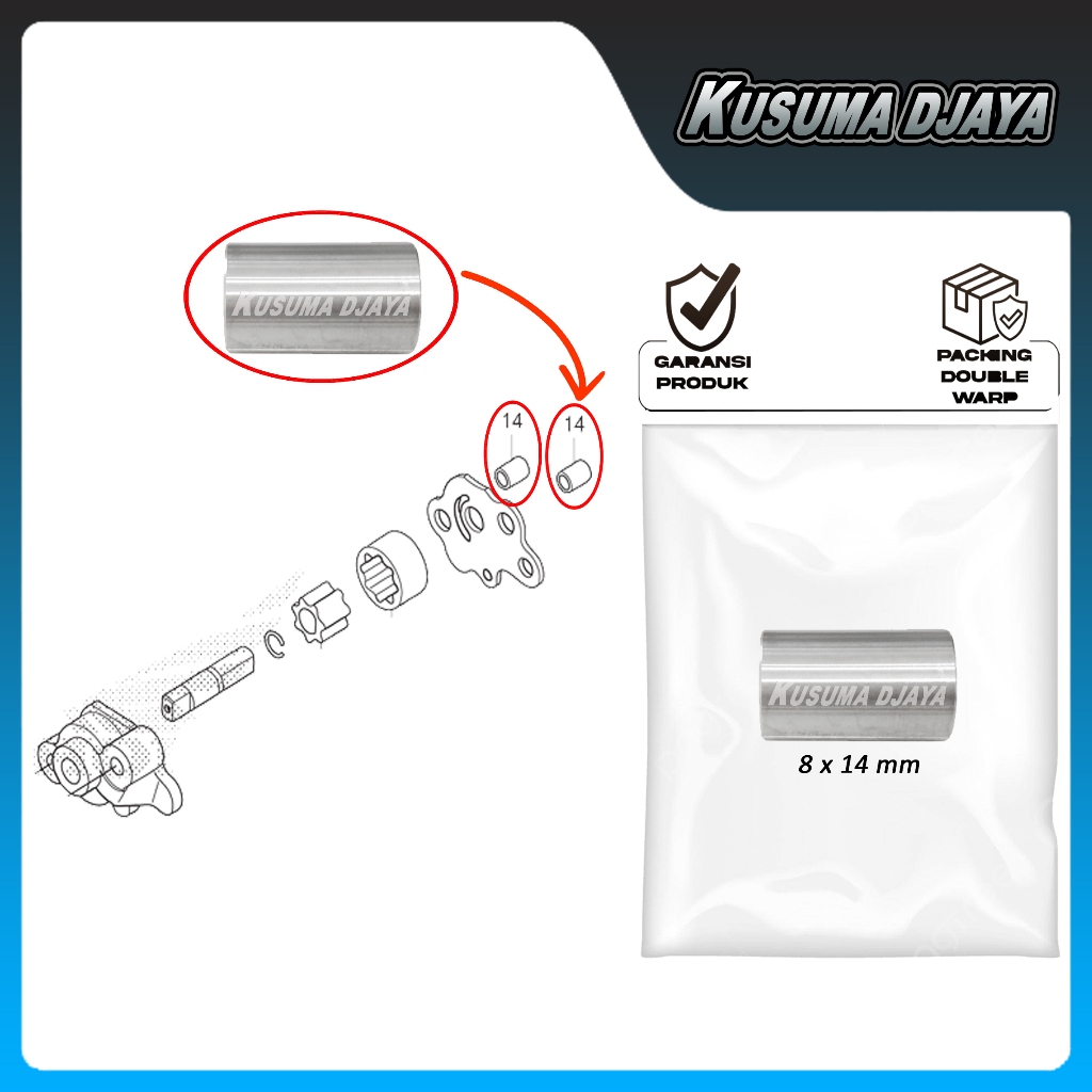 PIN DOWEL BOSH POMPA OLI VERZA CRF 150 SATUAN 8X14MM