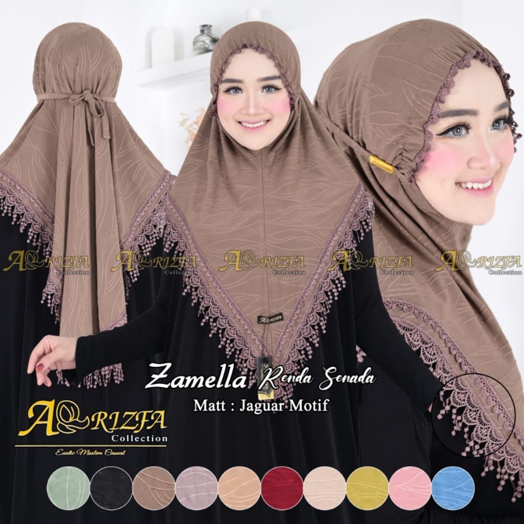 Jilbab Bergo Daily Kerut Zamella Renda Ori Arrizfa Hijab