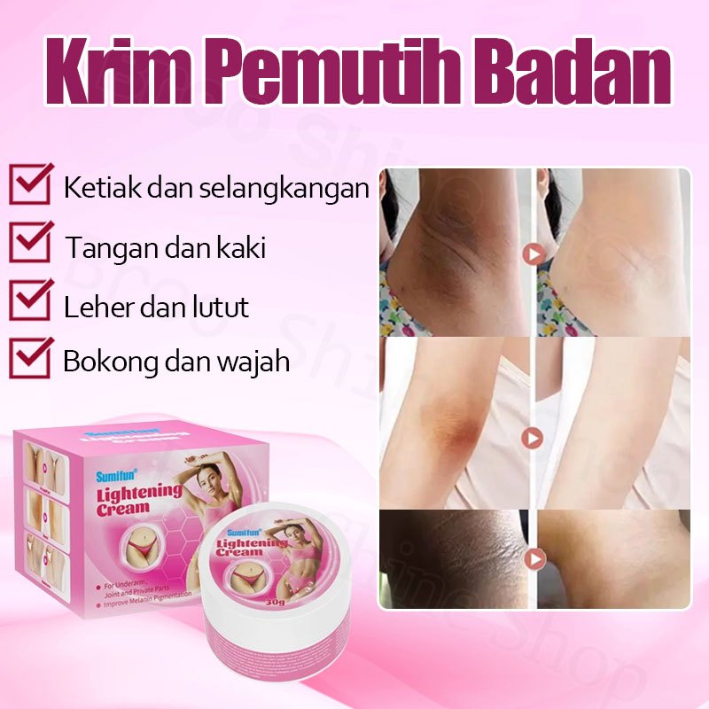 Krim Pemutih Badan Krim Pemutih Ketiak Dan Selangkangan Ampuh Memutihkan Leher Sikut Dengkul Dan Lut