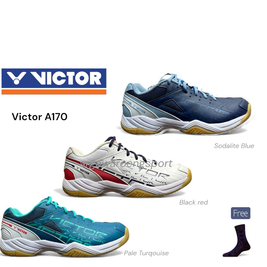 Sepatu Badminton Victor A170 Biru / Tosca / Putih 42 43