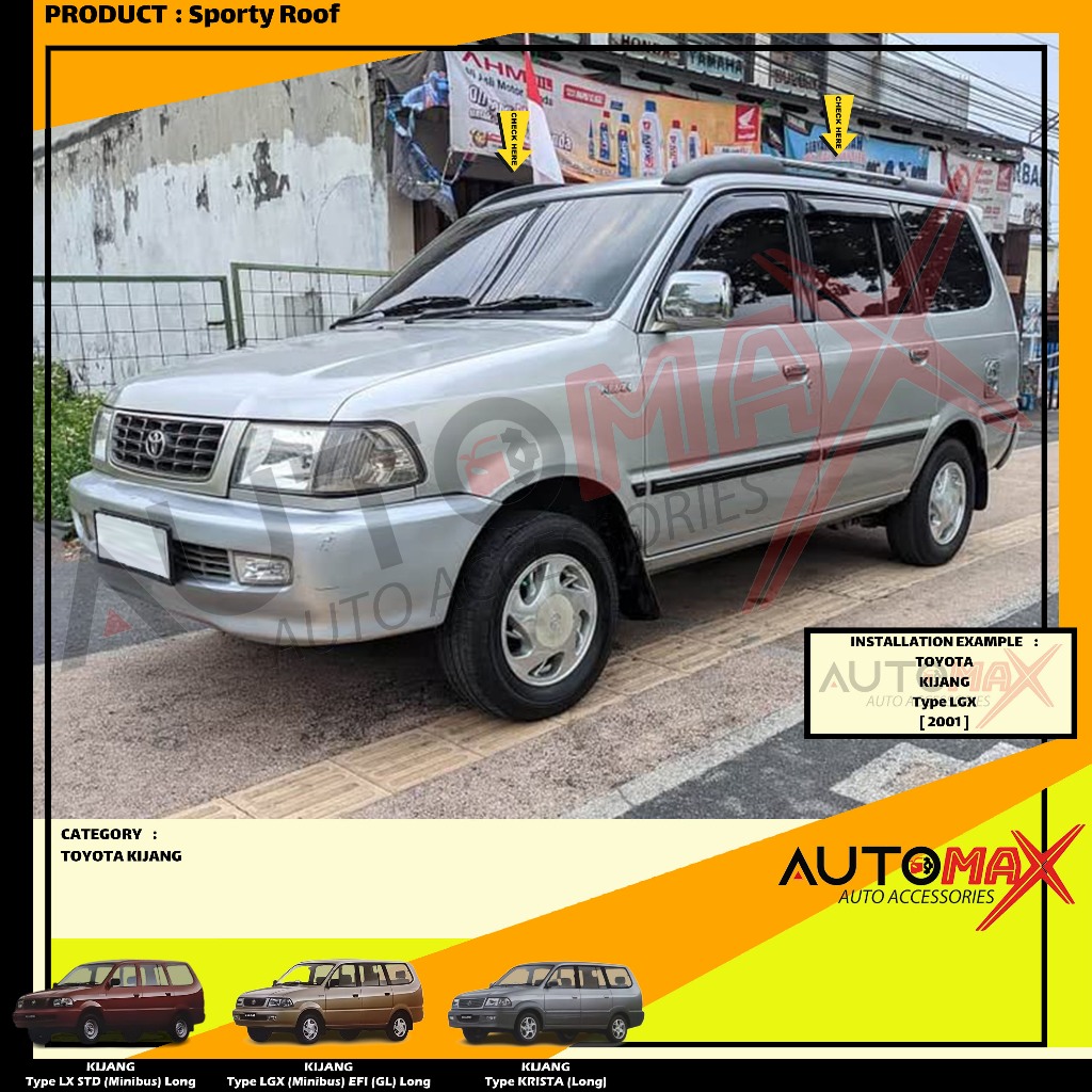 SPORTY ROOF / ROOF RAIL SPORTY DAITONY NEW KIJANG 2000 UP