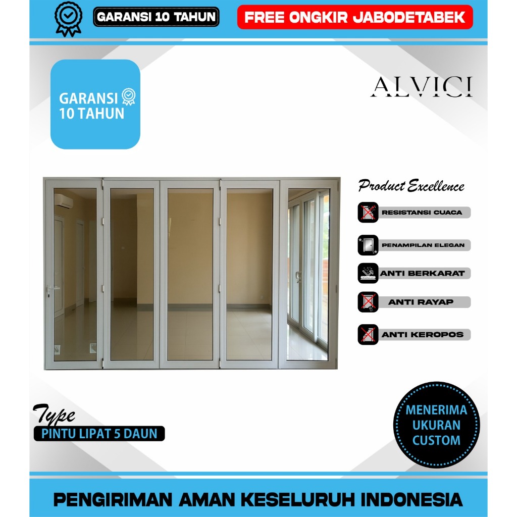 Pintu Lipat 5 Daun UPVC Pintu Lipat Modern Minimalis ALVICI