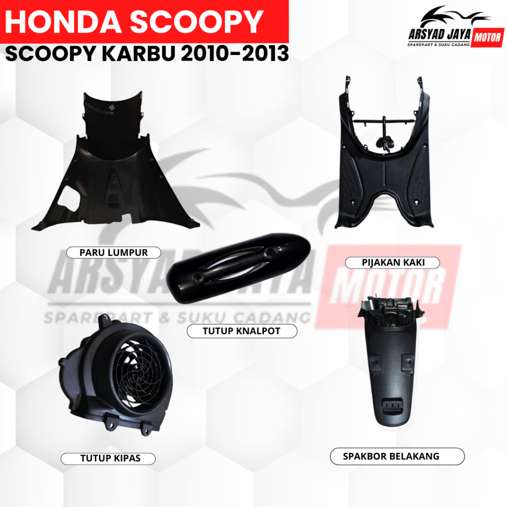 Body Motor Scoopy Karbu 2010 2011 2012 2013 Sparepart Bodi Set Honda Scoopy Karbu Original Win