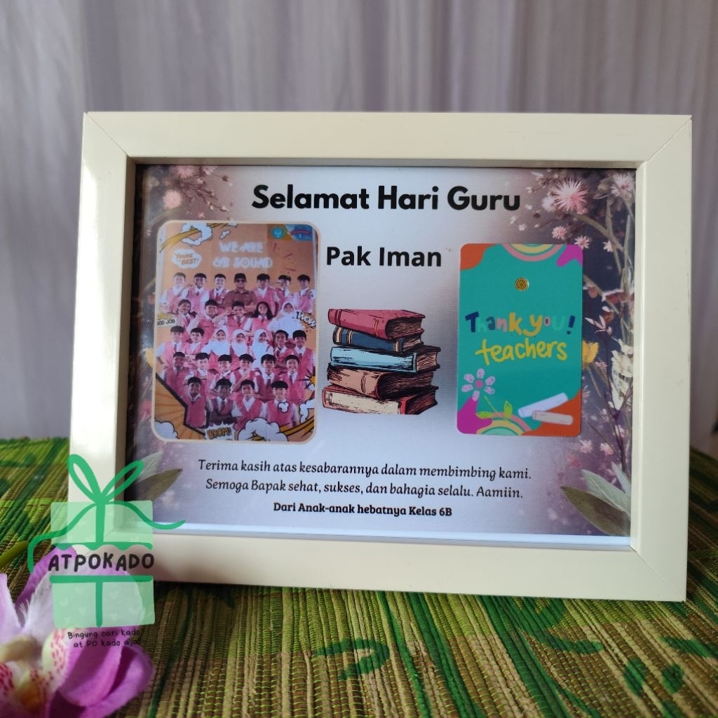 KADO GURU TERIMA KASIH GURU HAMPERS THANK YOU TEACHER CUSTOM GIFT SERIES BINGKAI FOTO PIGURA FRAME