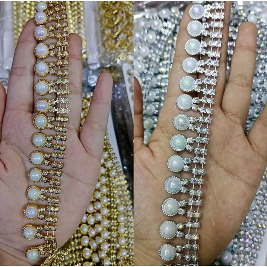 [ROLL] Aplikasi Payet Rangkai Jahit Model Juntai Mata