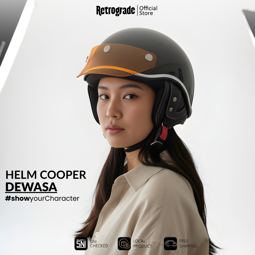 Helm RETROGRADE Chip Cooper Klasik Vintage Dewasa Remaja Helm Dewasa Remaja Pria Wanita Estetik | Co