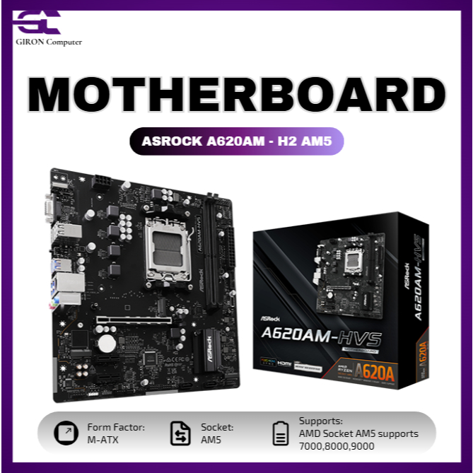 ASRock A620AM-H2 AM5, A620, DDR5, SATA3)