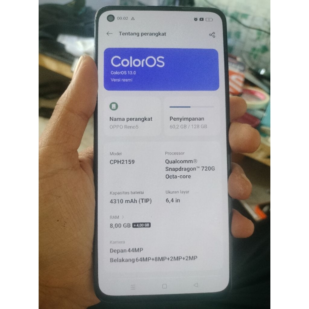 lcd oppo reno 5 4G ori copotan