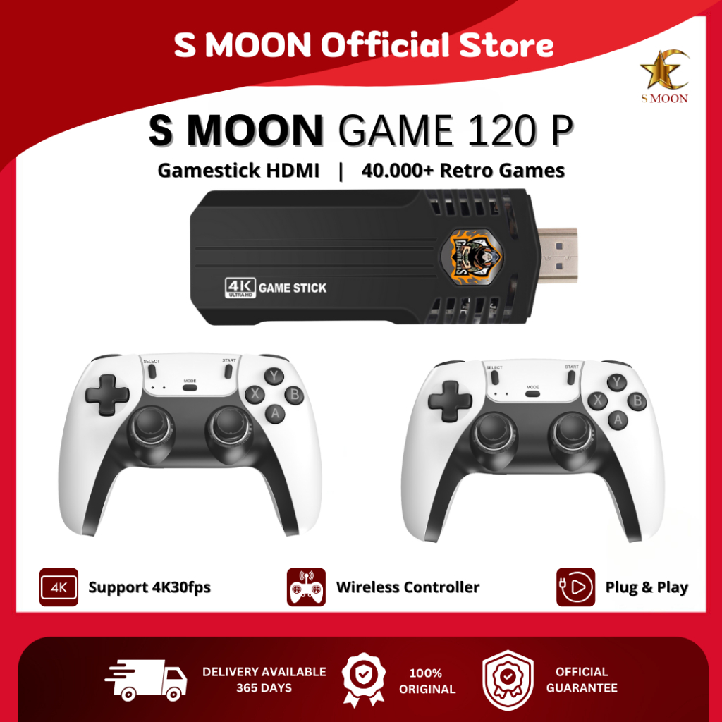 Smoon120p - Playgame - Double Stick - 40.000+ Games - For TV + Computer + Proyektor - No Need Wifi