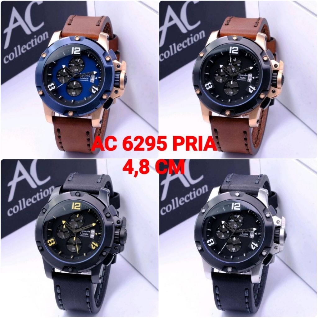 JAM TANGAN PRIA ALEXANDER CRISTIE ORIGINAL AC 6295 TALI KULIT GARANSI / ALEXANDRE CHRISTIE COWOK AC6
