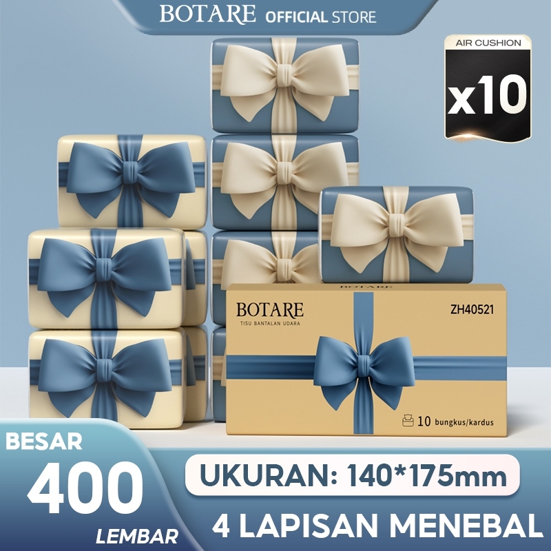 [6/10 pcs]Botare Air-Cushion Tisu Muka Deluxe Lembut 4 Lapisan 400 helai