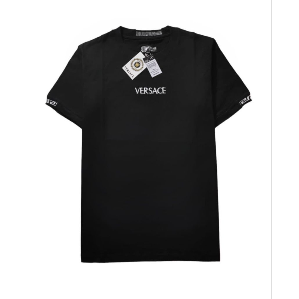 VERSACE Bordir T-Shirt Branded Premium Kaos Distro Lengan Pendek 100% Cotton Combed 24S Full Bordir 