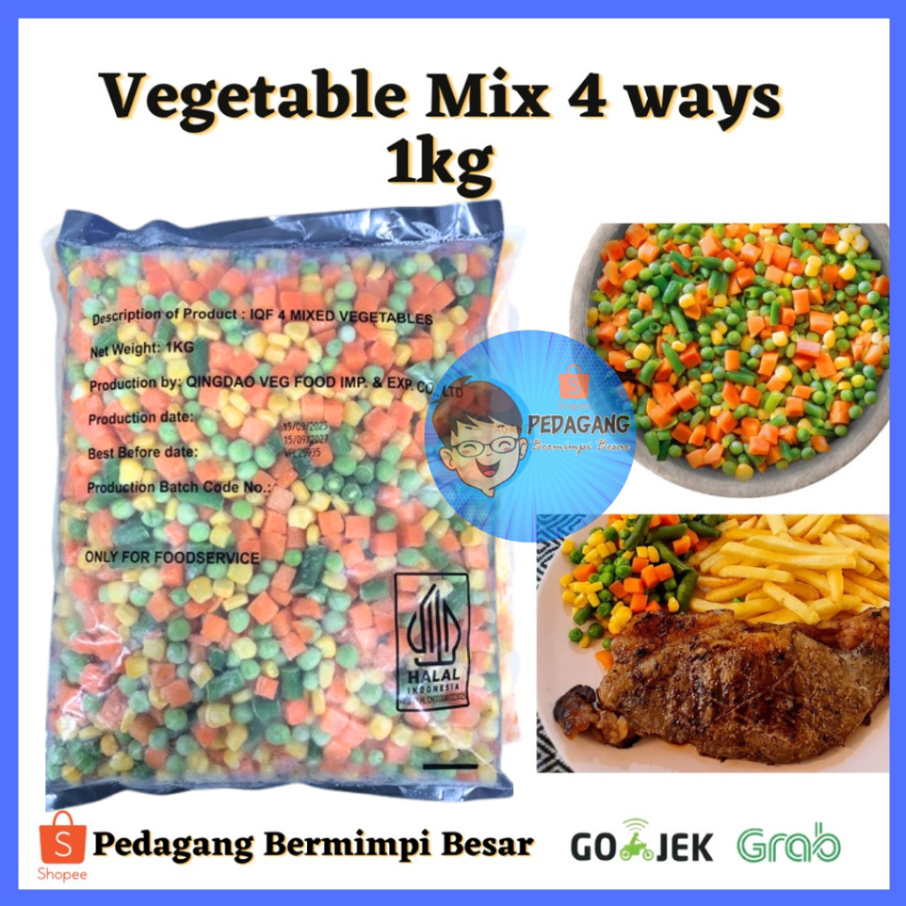 Vegetable Mix 4 ways 1kg/ Mix Sayuran/ Mixed Vegetable 4 Ways/ Mix Vegetable