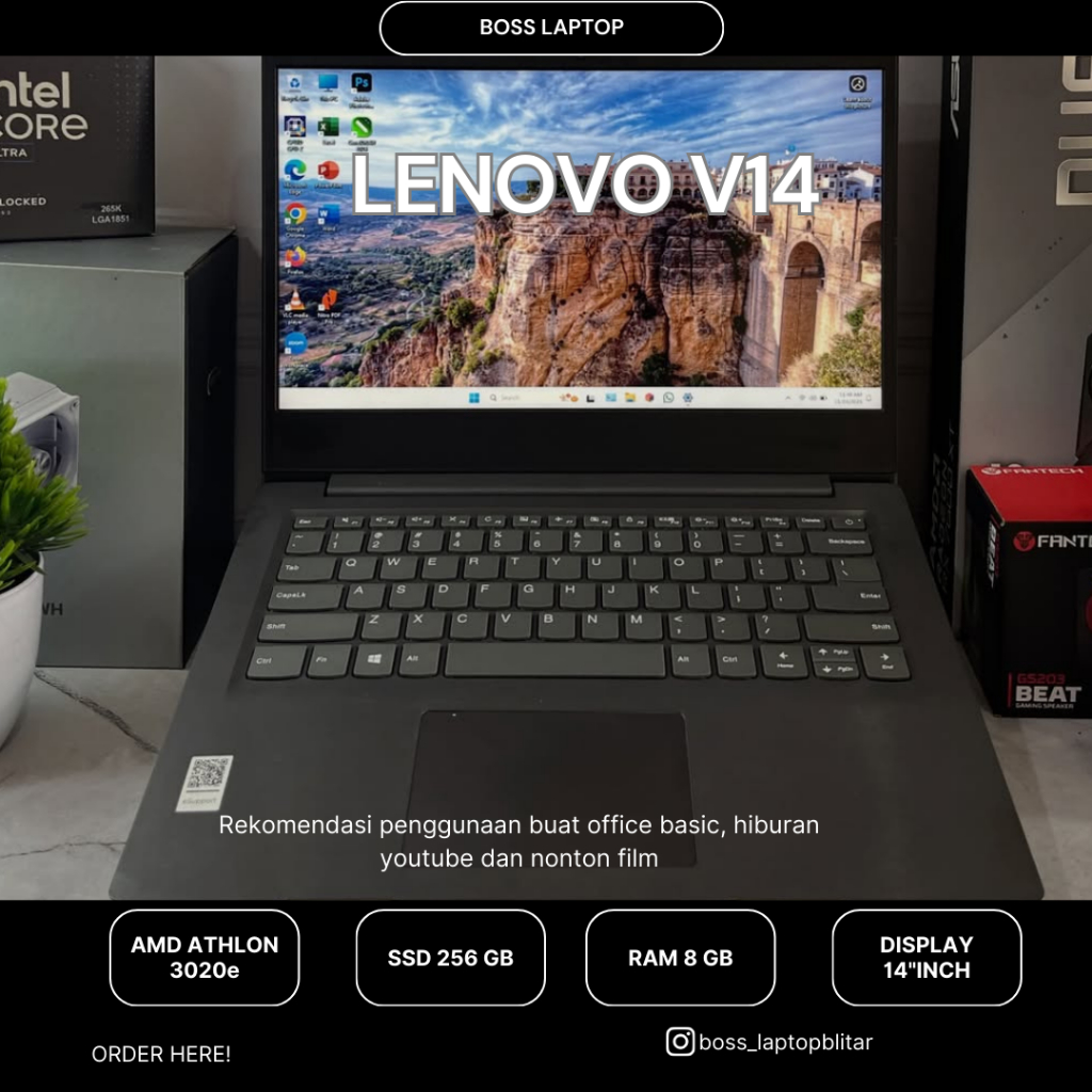 Laptop LENOVO V14 ADA-AMD 3020e RAM 8GB SSD 256GB 14"INCH WINDOWS 11