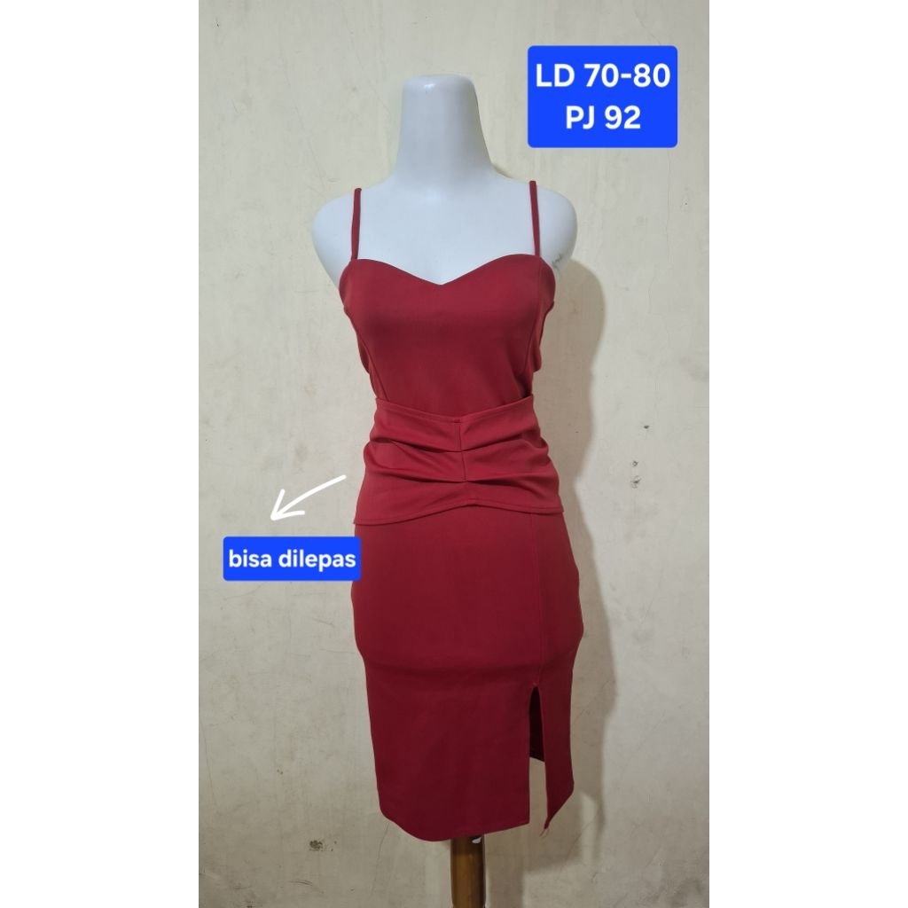 Dress Tali Kecil Merah