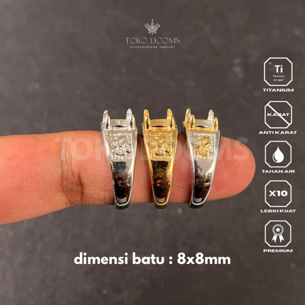 ring cincin emban model cakar naga [TITANIUM] 8x8 super elegan mewah