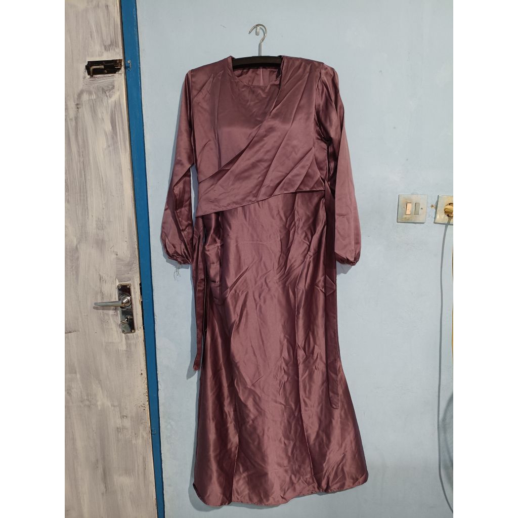 preloved gamis kondangan satin
